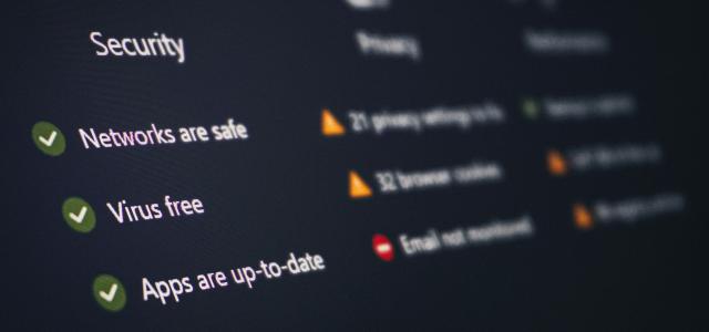 A security and privacy dashboard with its status. by Zulfugar Karimov courtesy of Unsplash.