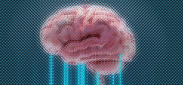 A brain displayed with glowing blue lines. by Shubham Dhage courtesy of Unsplash.